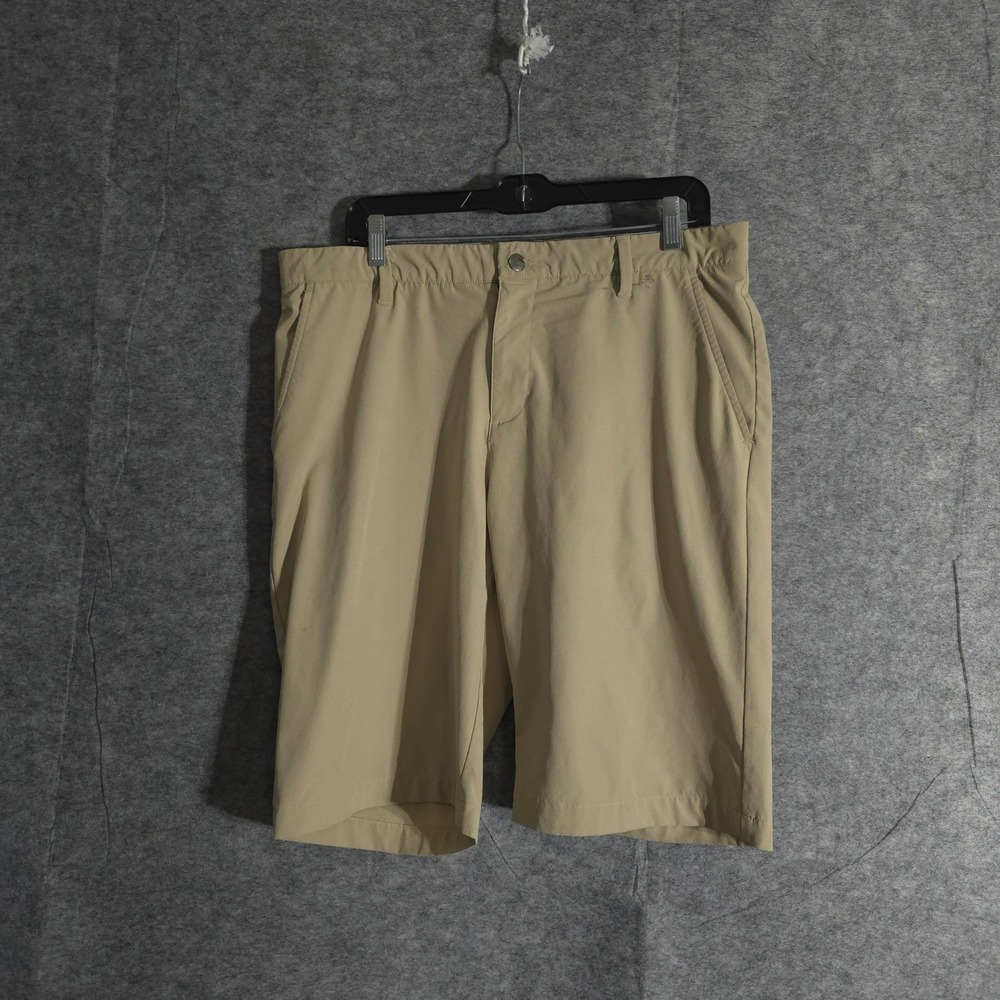 Adidas Golf Shorts Mens Size 34 Beige Flat Front Performance Casual Active Sport